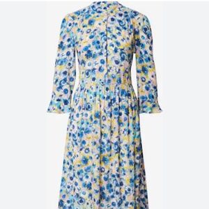 Rich & royal floral ruffle midi dress
